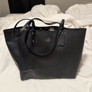 Large black coach tote